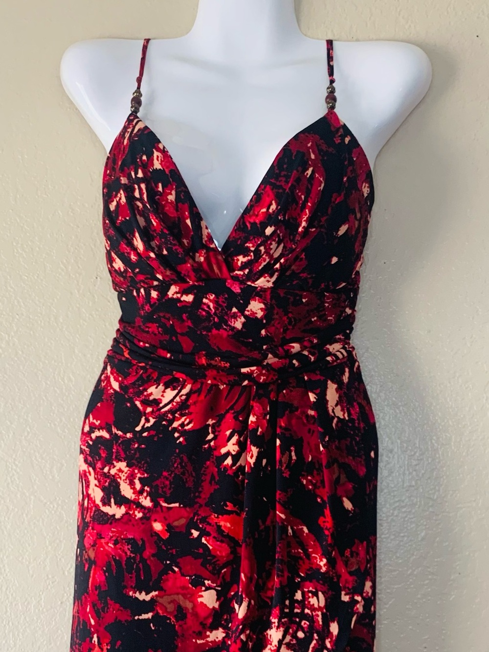 SPEECHLESS Y2K Floral Burgundy Tie Back Babydoll Romantic Goth Dress Size L - Picture 4 of 8